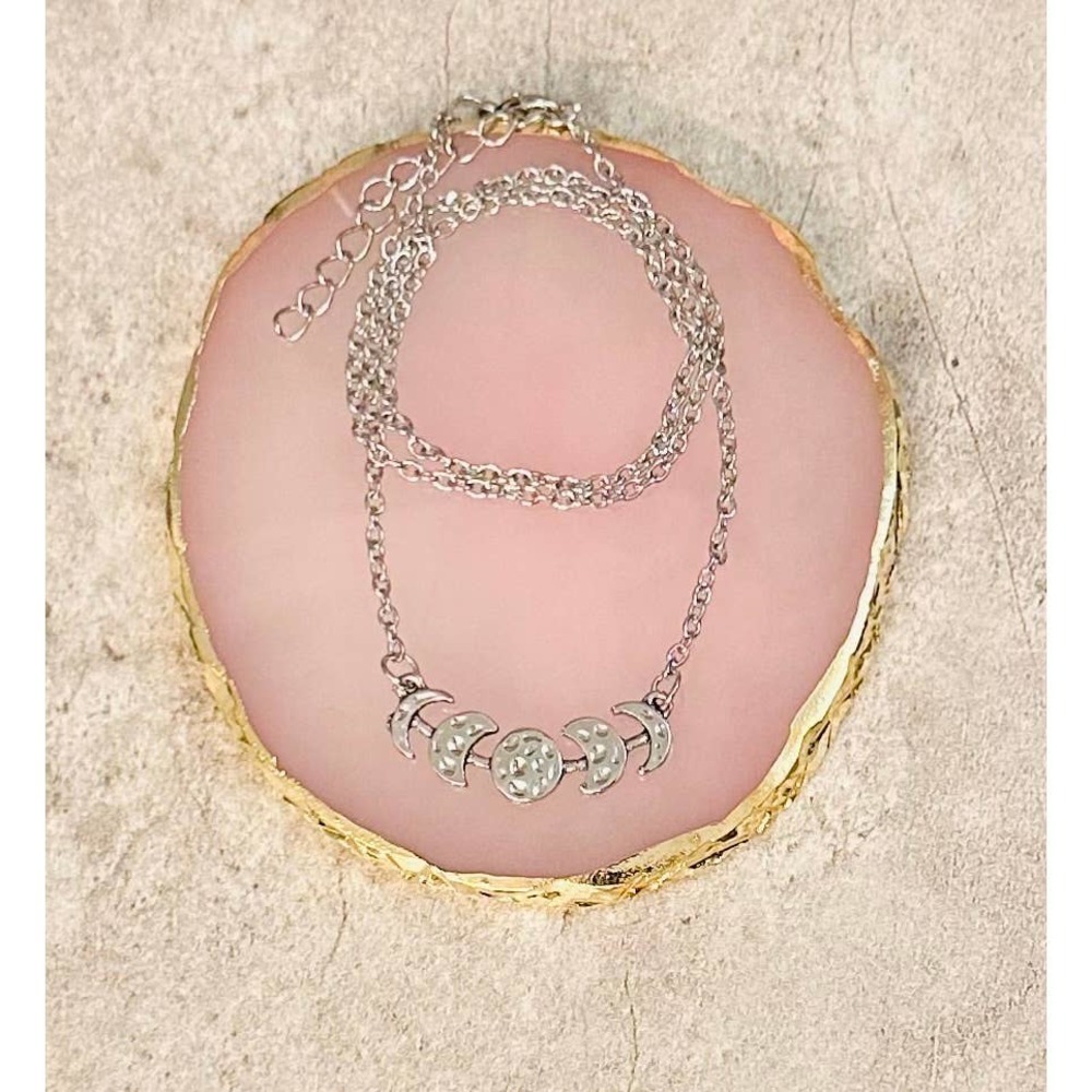 MOON phases pendant necklace silver tone - Picture 5 of 8